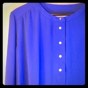 LOFT Long Sleeve Royal Blue Blouse